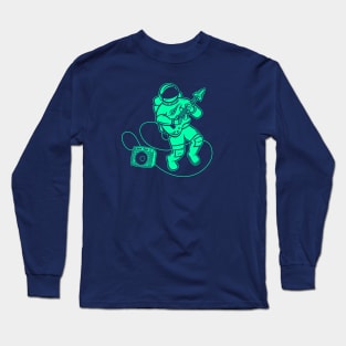 Astronaut Rockstar (Aqua Fill) Long Sleeve T-Shirt